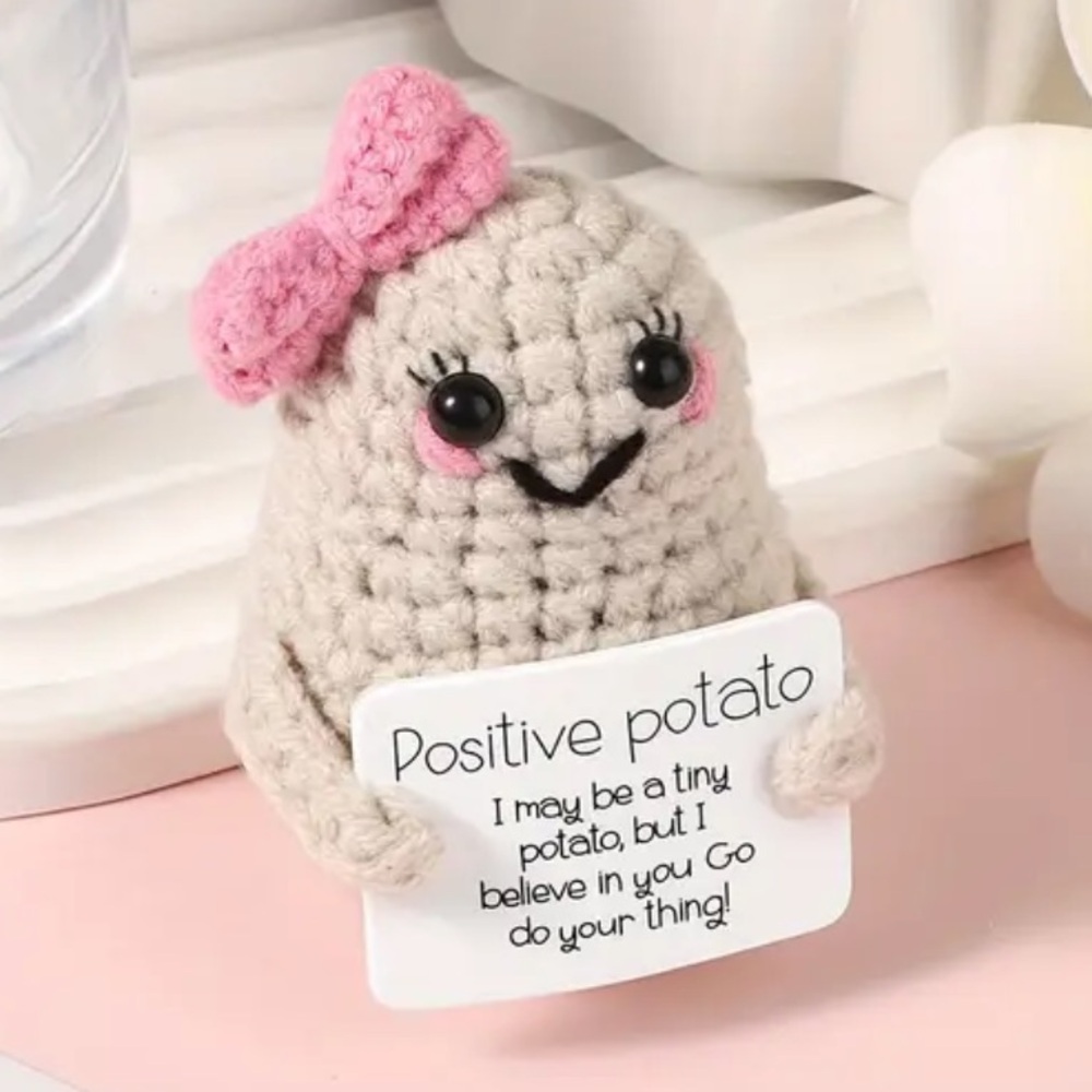 Mini Positive Potato Pink Princess Handcrafted Crochet